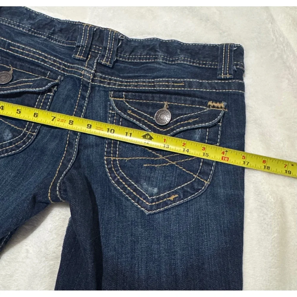 Vintage Y2K Aeropostale Flap Pocket Denim Bermuda Shorts Dark Wash Jorts Sz 5/6 - Picture 6 of 7